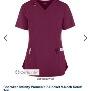 Cherokee Infinity Womenโs 5 Pocket Tapered Joggers STRETCH Scrub Pants And Shirt